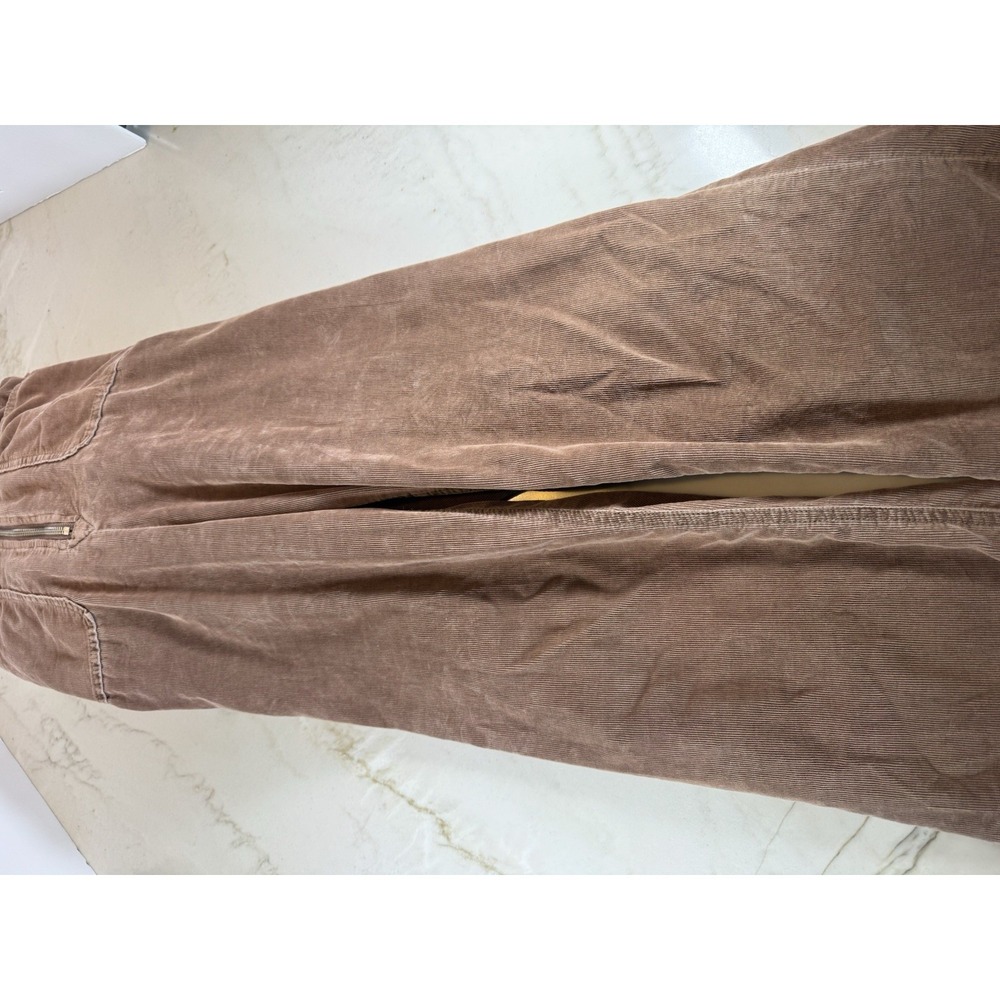 Free People Brown Corduroy Jumpsuit XL Zip Front Utility One Piece Fitted - Picture 9 of 16
